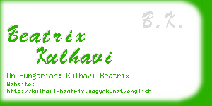 beatrix kulhavi business card